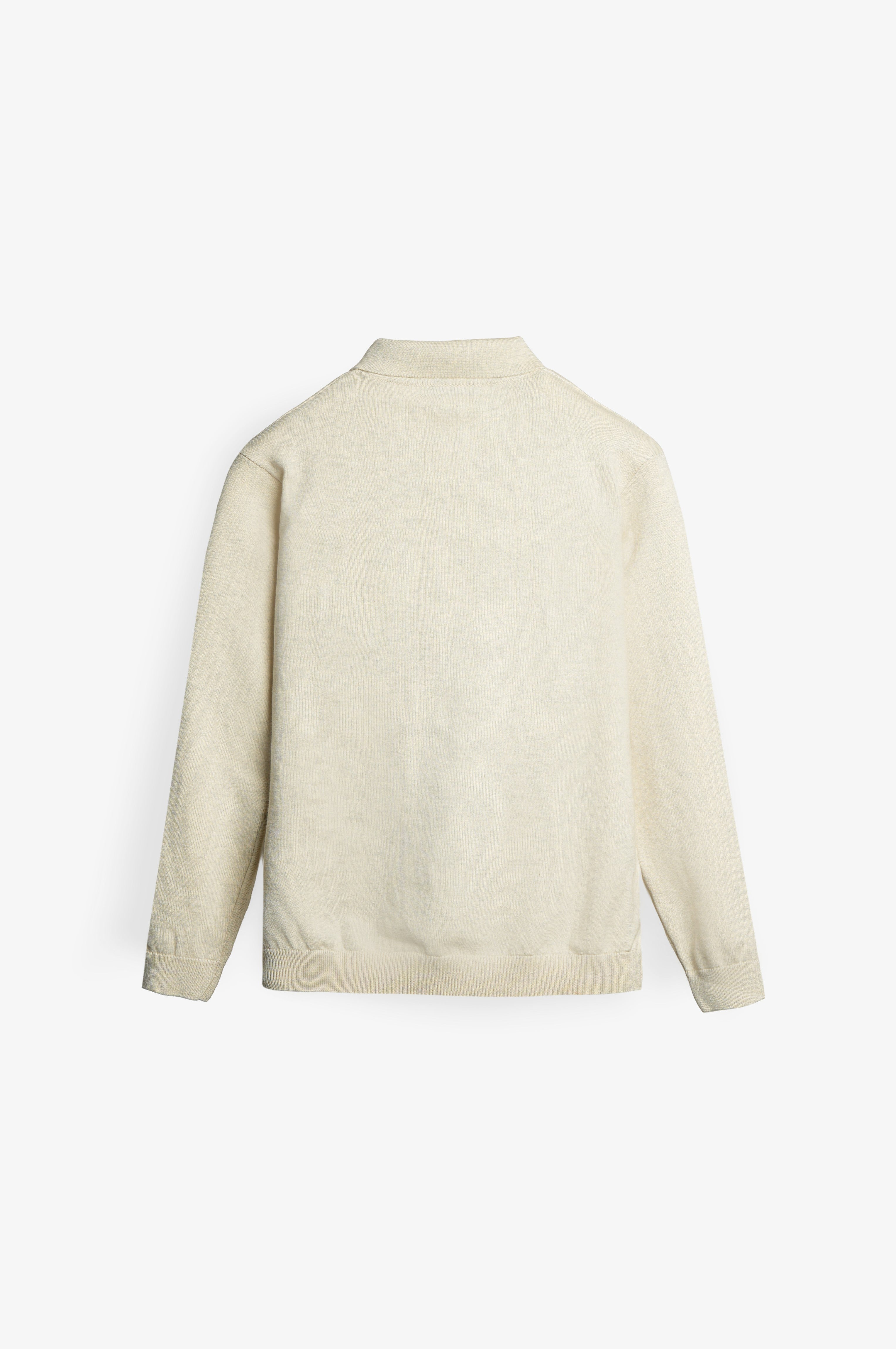 NU Cotton-Melange Zip Knit Polo