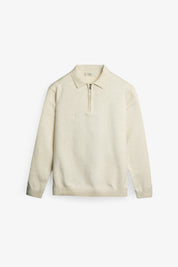 NU Cotton-Melange Zip Knit Polo