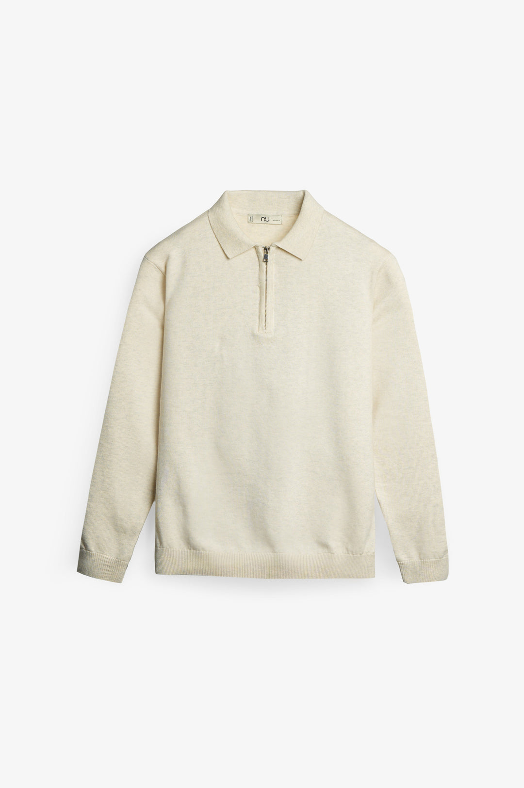 NU Cotton-Melange Zip Knit Polo