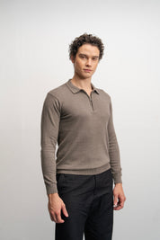 NU Cotton-Melange Zip Knit Polo
