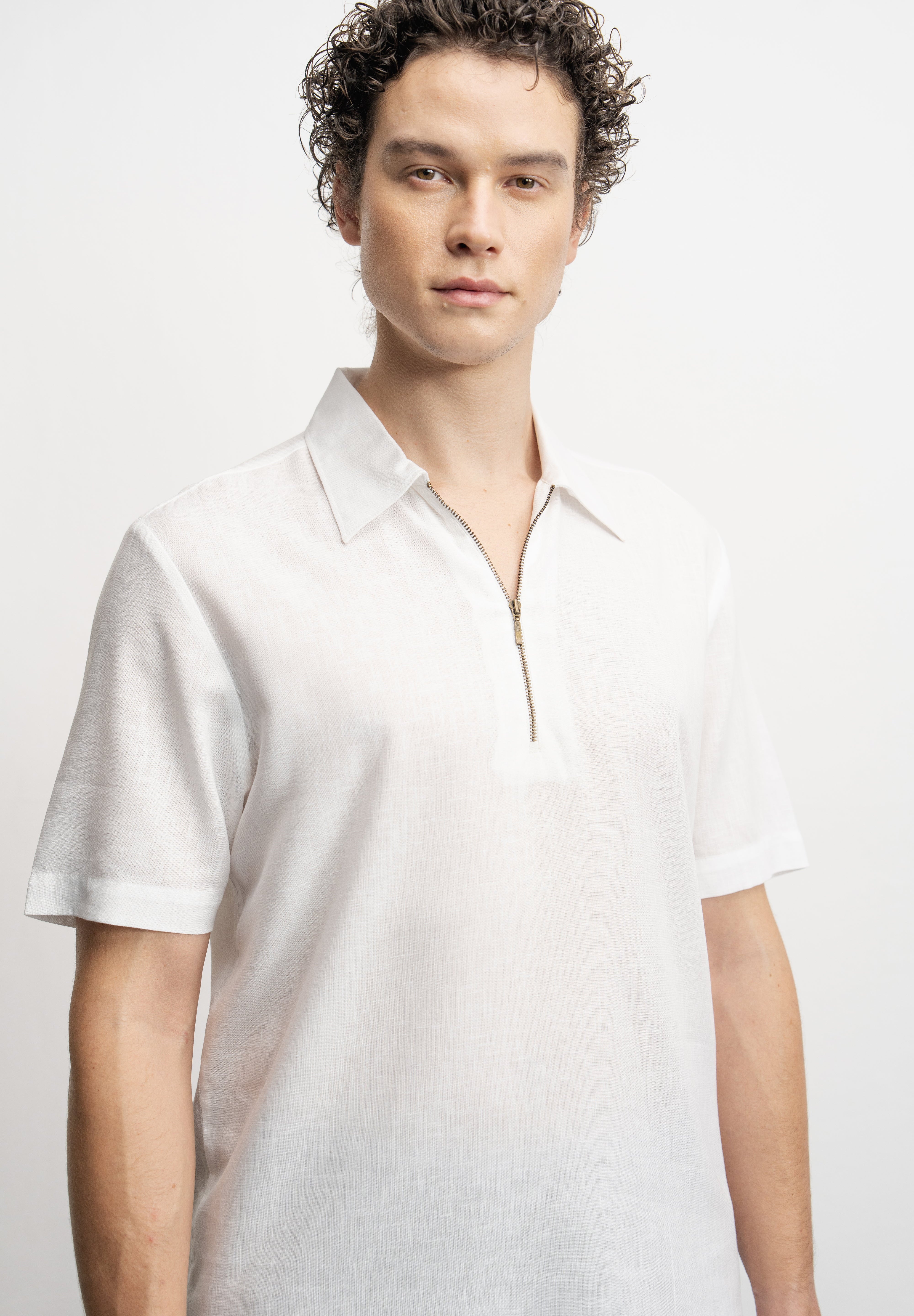 NU Lyocell-Linen Zip Shirt