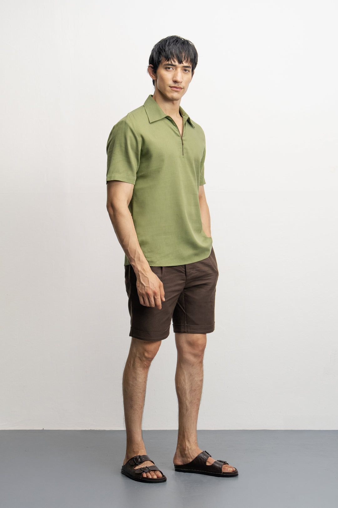 NU Lyocell-Linen Zip Shirt